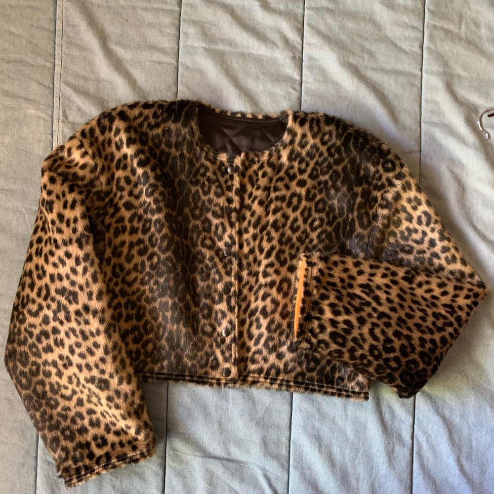 Vintage 90’s Sonia Rykiel leopard jacket. Faux fur